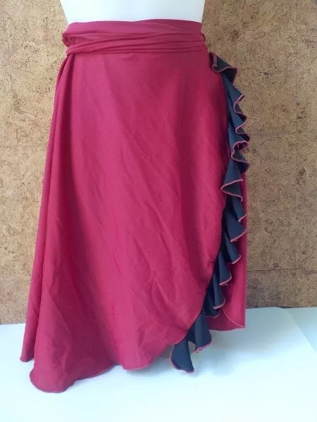 jupe  de danse portefeuille  (flamenco),  MERLET M018-735, Prune  en  M