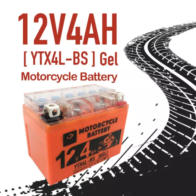 Tpower 12V 4AH YTX4L-BS Gel Motorbike Battery Dirt Bike ATV Quad Scooter Gokart