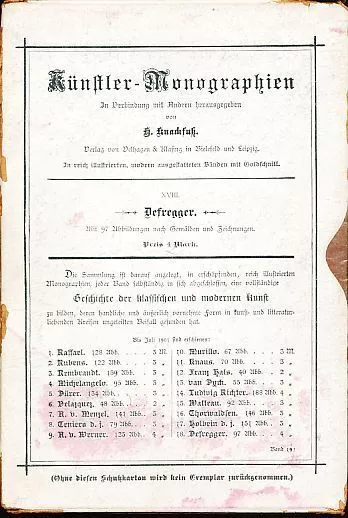 [Franz] Defregger. Künstler-Monographien 18. Rosenberg, Adolf: