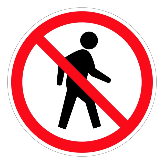 Aufkleber Verbotszeichen "Durchgang verboten" Schild Folie | Ø5-30cm