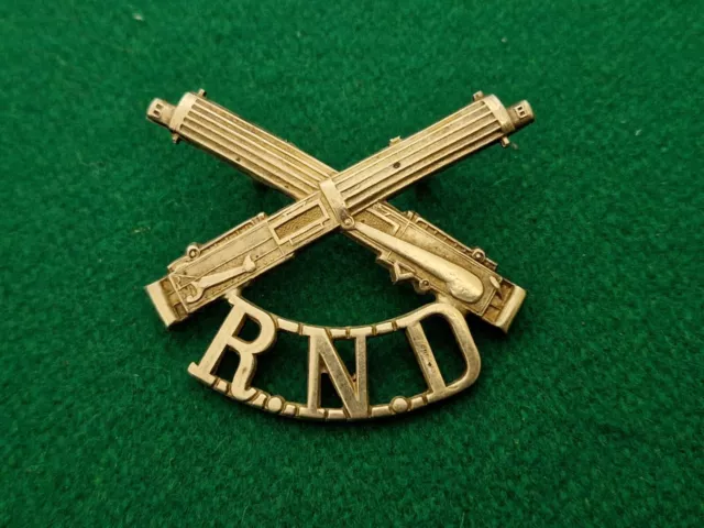 WW1 48 mm Royal Navy Division Machine Gun Battalion Military Cap Badge