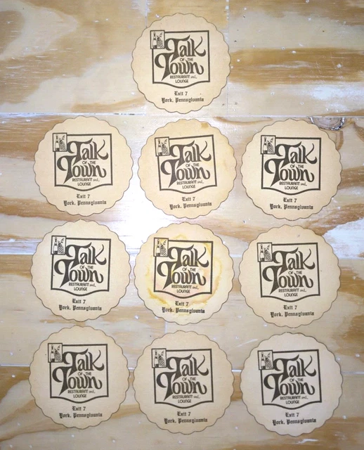 (10) Talk of The Town Restaurant and Lounge Coasters - York Pennsylvania Exit 7