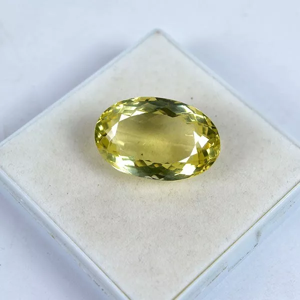 25.40 Cts Natural Lemon Quartz Oval Cut Loose Gemstone