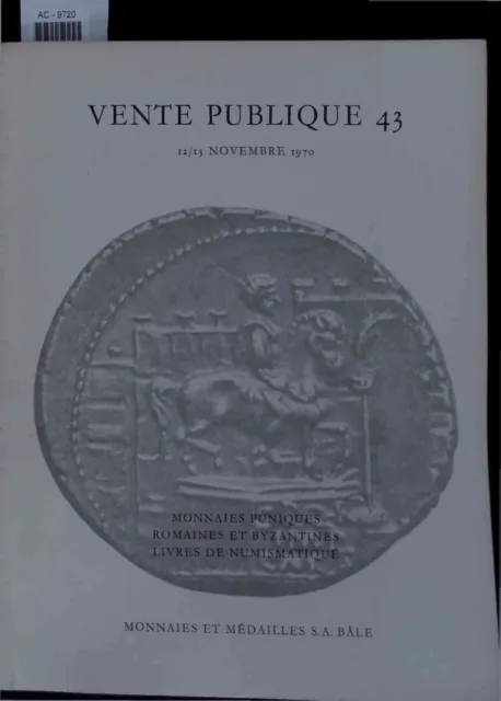 Monnaies Puniques Romaines et Byzantines. Livres de Numismatique Antique. Vente