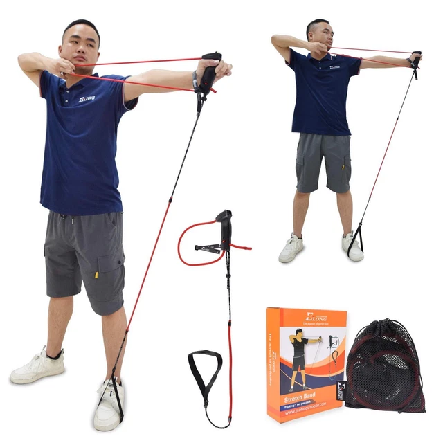 Archery Bow Trainer Draw Training Aid Device Strength Stretch Band Exer...
