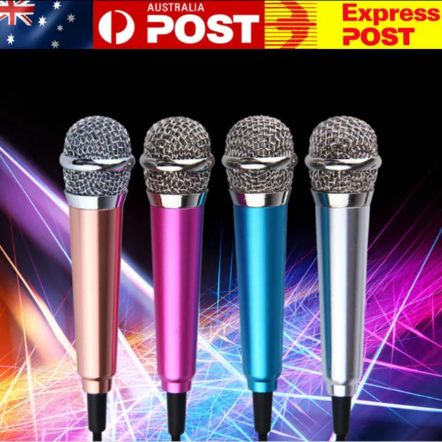 3.5mm Mini Condenser Microphone Karaoke Mic with Stand for iPhone Android