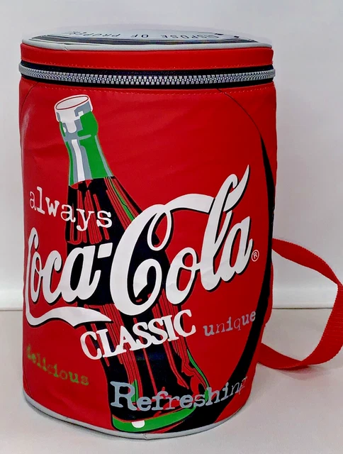 Vintage 1998 Coca Cola Cooler Bag shaped like a can With Straps  12" x 7 3/4"