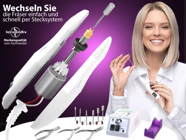 Fußpflegegerät Fräser Set mit Nagelzangen Set Fußpflege Set Hornhaut Pediküre 2