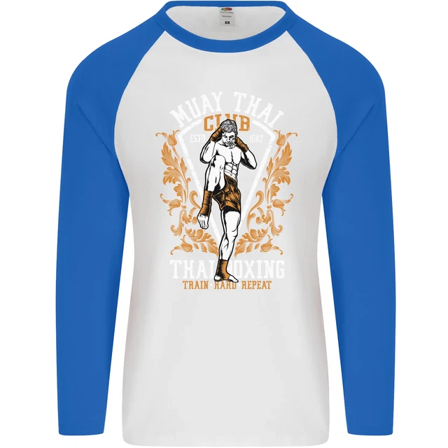 Maglietta da baseball Muay Thai Fighter Warrior MMA arti marziali da uomo L/S 3