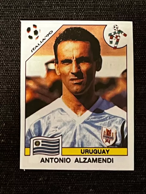 Sticker Panini World Cup Italy 90 Antonio Alzamendi Uruguay # 378 Recup Removed