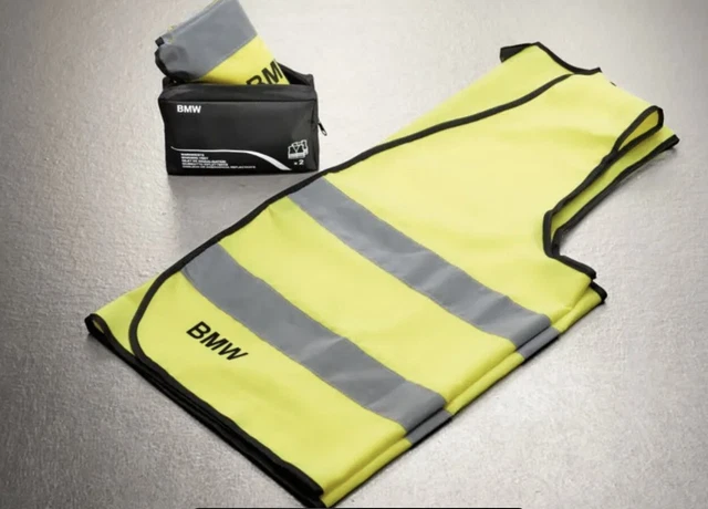 Gilet di sicurezza riflettente originale BMW giallo alta visibilità set 2 pz 82262288693