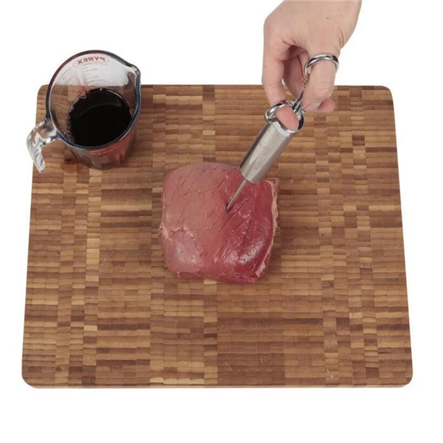 Stainless Steel Grill Meat Marinade Injector Syringe Needle for Cooking BBQ