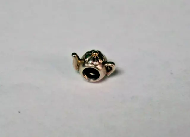 Authentic Pandora Charm Tea Pot Two Tone Gold & Silver 925 585