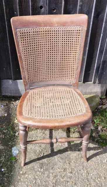 Vintage fiddle back rattan chair