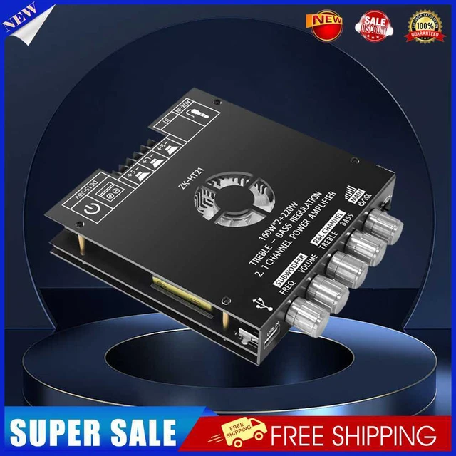 ZK-1602T TDA7498E Bluetooth 5.0 Subwoofer Amplifier Board 2*100W 2.0 Channel High Power USB Audio Stereo Amplifier Board AMP