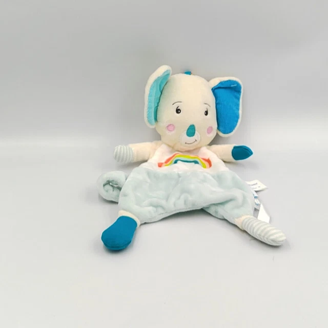 Doudou plat koala bleu blanc arc en ciel BEBE CONFORT - 32779