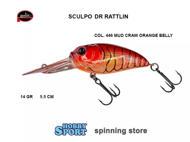 MOLIX SCULPO CRANK DR 5,5 CM col 446 MUD CRAW ORANGE BELLY 14 GR SPINNING BASS