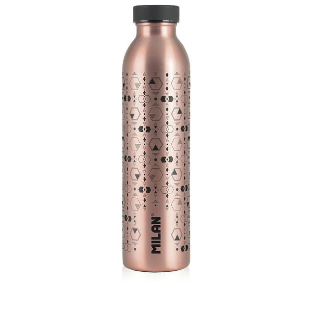 Botella térmica Milan negro acero inoxidable 591 ml termo aislado