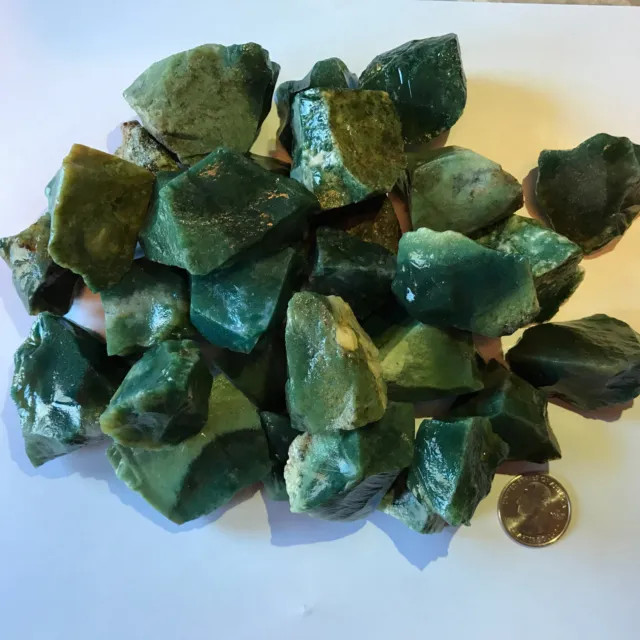 2000 Carat Lots of Green Jasper Rough + a FREE Faceted Gemstone