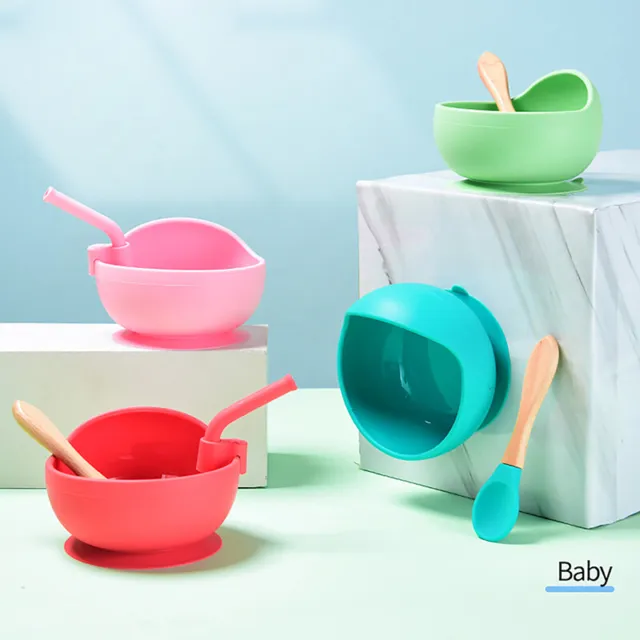 Baby Silicone Feeding Bowl Waterproof Dinner Plates Toddle Training TablewaAW