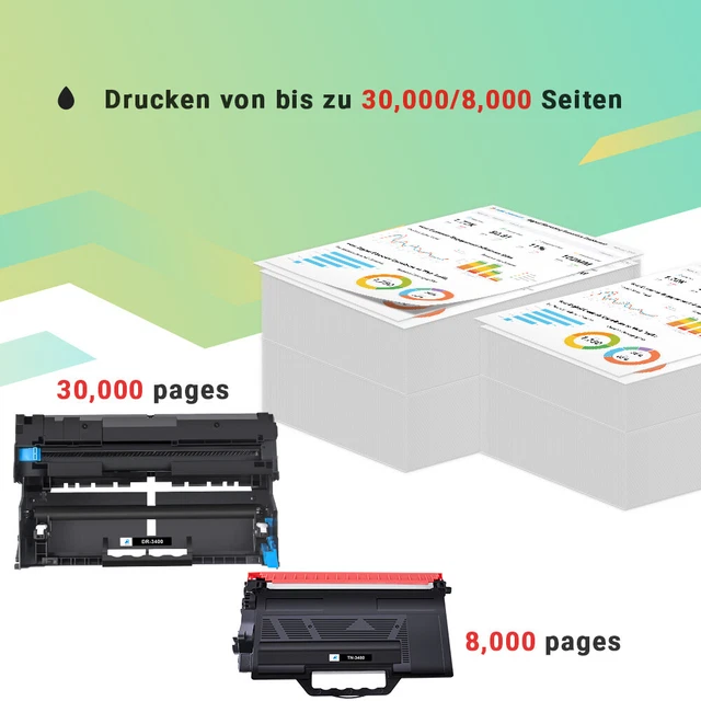 Kineco 2X Toner ersetzt TN3480 Doppelpack für Brother HL-L5100DN HL-L5100DNT