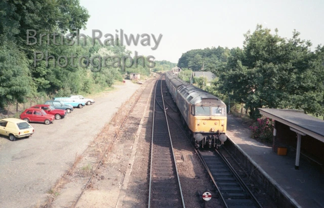 35MM NEGATIVE BR British Rail Diesel Loco Class 47 at Brundall Station