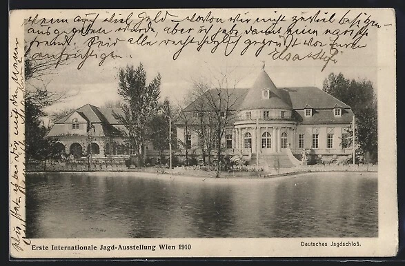 AK WIEN, ERSTE Internationale Jagd Ausstellung 1910, Deutsches