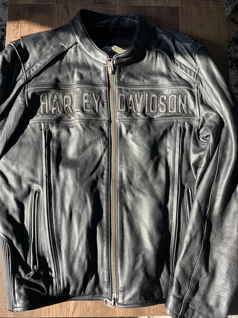 Men’s Leather Harley Davidson Jacket  XL- Black- Name brand- Motorcycle