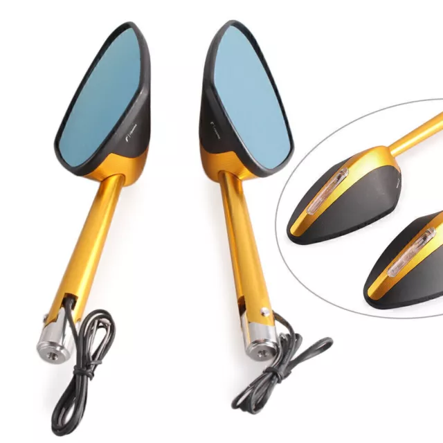 2x Motorcycle Side Rearview Mirror w/ Signal for Yamaha YZF R1 R6 R125 V-Star XV