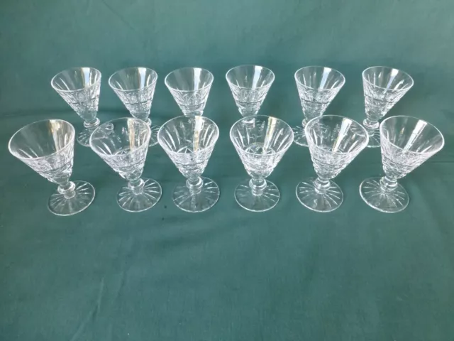 Twelve Waterford Crystal Tramore Pattern Cordial Glasses 2 7/8"