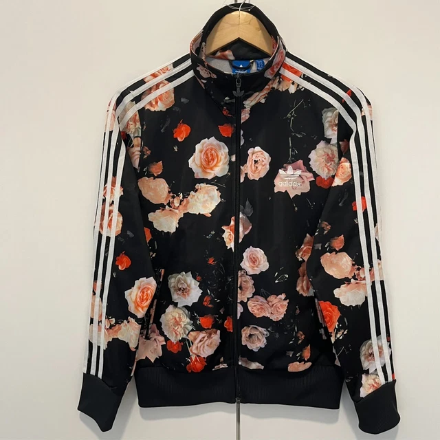 ADIDAS ORIGINALS FIREBIRD TT Jacke Damen Schwarz Bunt Rosen Gr. 40 Retro Vintage EUR 89 00 PicClick DE