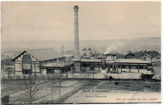 CHAMPAGNE- Moët & Chandon EPERNAY - CPA 51 - la station d' Electricité vue ext.