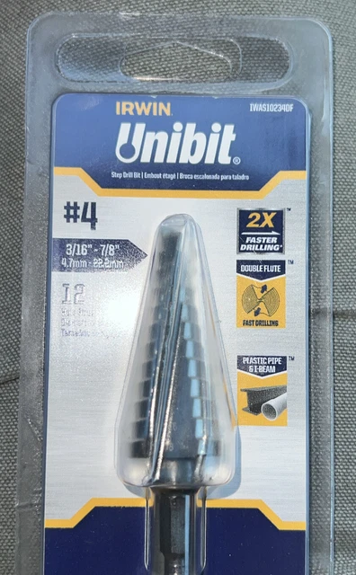 Irwin Unibit Drill Bit IWAS10234DF #4 3/16-7/8 NEW