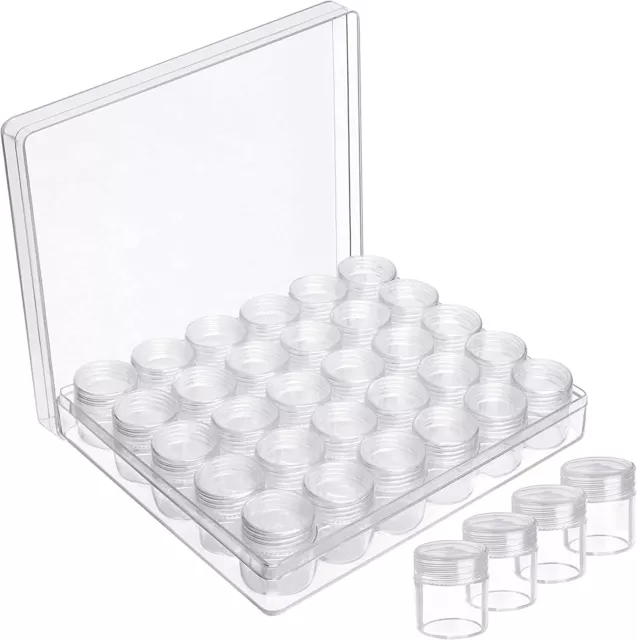 Kurtzy Clear Plastic Bead Storage Organiser Box - 30 Small Removable Compartment