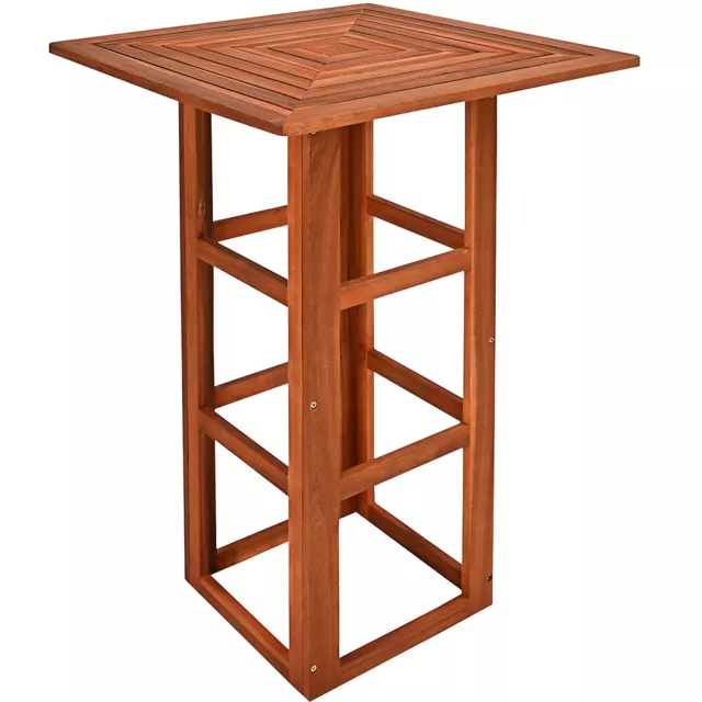 Table de bar carrée Table haute en bois d'acacia 75x75x110 cm Jardin événements