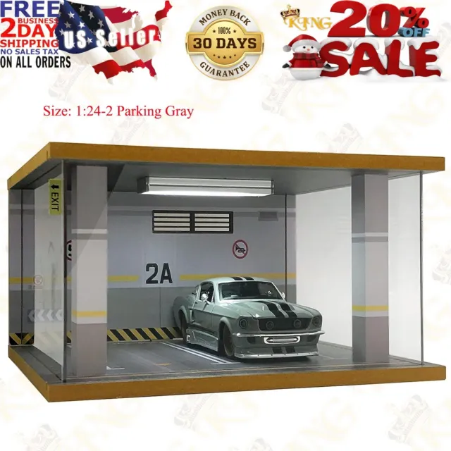 Display&Case for Diecast Cars with Clear Acrylic and LED Lighting 1 24 Scale ...