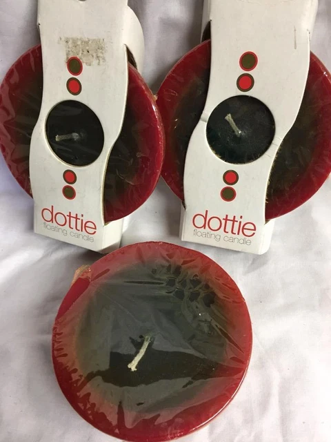 Juego de 3 velas verdes rojas flotantes decoraciones de Navidad regalo 4" DIA
