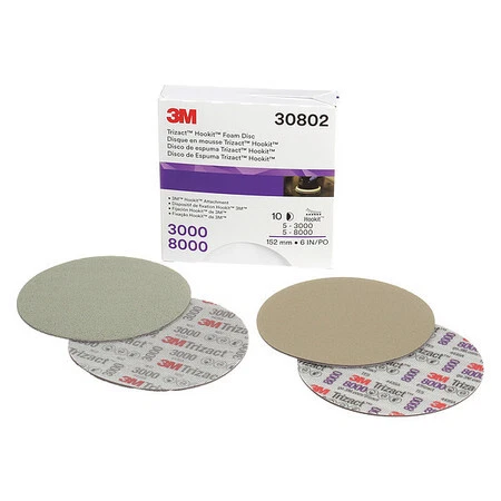 3M 30802 Polishing Pad, Foam, 6" Size, Application: Refining Sand Scratches