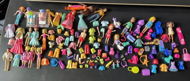 Polly Pocket Princess Mixed Lot Dolls  Clothes, Shoes Mattel Disney