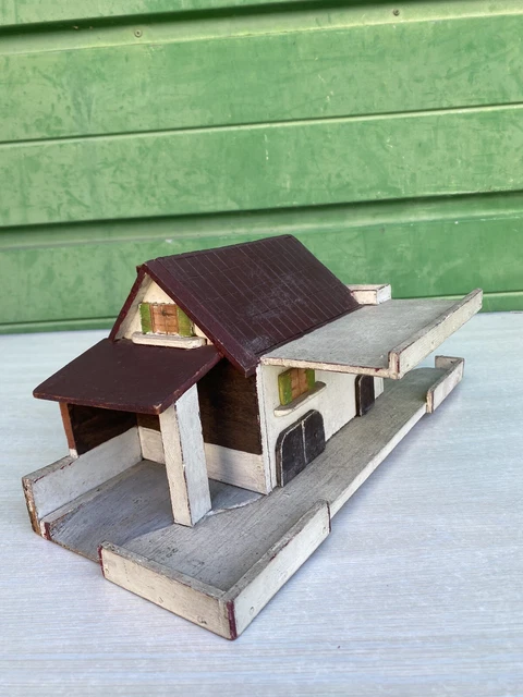 Modèle Avion En Bois Vintage - Décor Rétro Bureau Et Maison 18x14,5x8,5 Cm - Bois Massif Artisanal - Idée Cadeau Créative