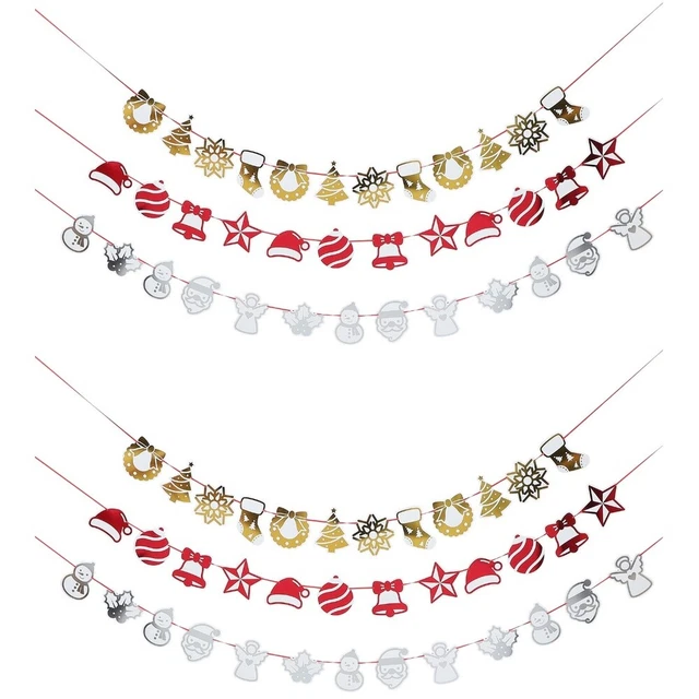 6 piezas Papel de Navidad Banners decorativos Navidad