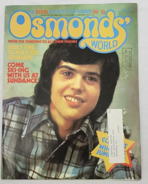 VINTAGE~ OSMONDS WORLD Magazine June 1974 #8 The Official Magazine of ...