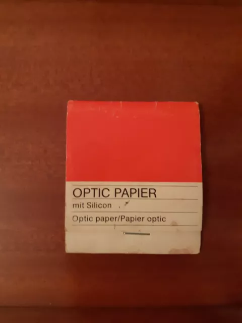 Optic Paper / Silicon Paper for Cleaning Optics / Glass - Vintage