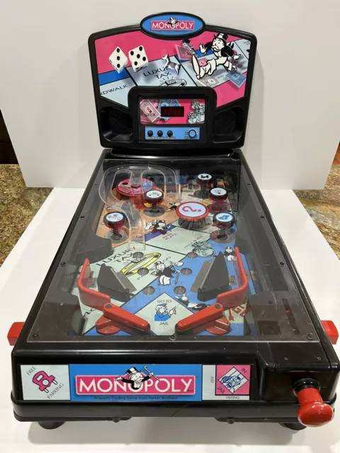 Hasbro MONOPOLY 2000 Electric Table Top Pinball Machine Lights Sound Effect