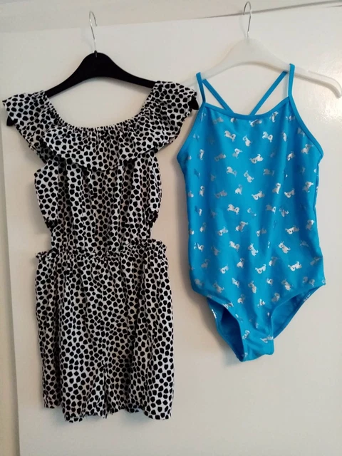 Pacchetto ragazze vestiti estivi età 10 anni tuta da gioco / unicorno costume da nuoto
