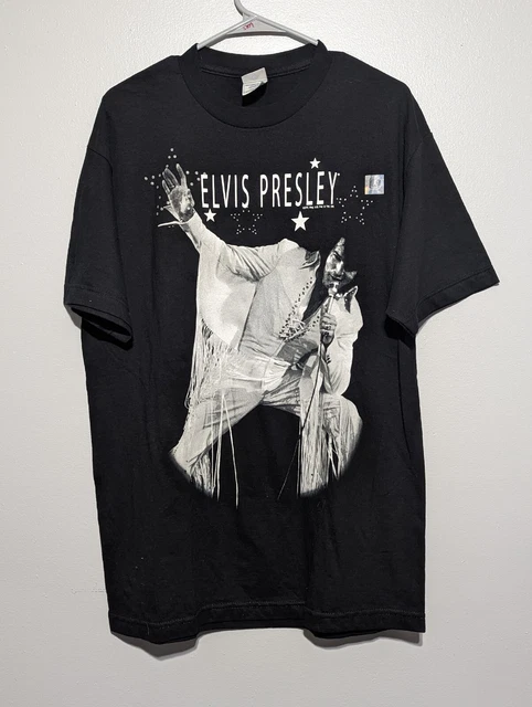 Vintage Elvis Presley T shirt - Double Sided - Official Merch Sticker - Large