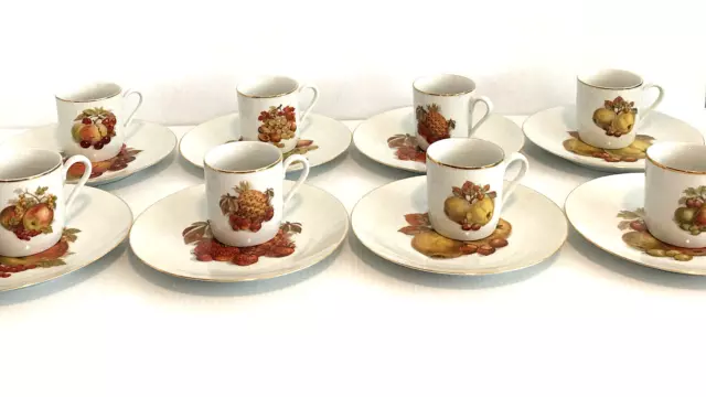 Bavaria Germany Bareuther Waldsassen Fall Dinnerware 1966 Plates Cups Fruit 2