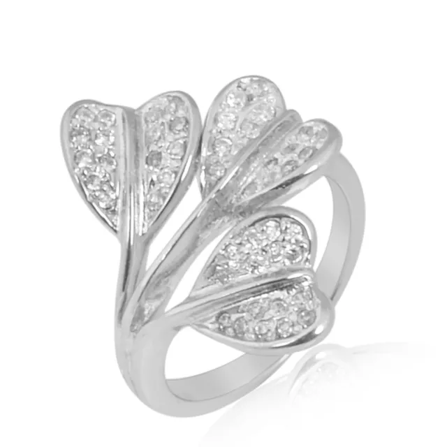 Artisan Crafted Sterling Silver and CZ Flower Ring Jewelry for Women