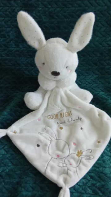 DOUDOU PELUCHE SIMBA toys LAPIN BLANC MOUCHOIR  LUNE ETOILE good night kiabi