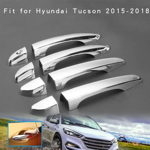 Chrome Door Handle Cover Molding Trim 8pcs For 2016-18 Hyundai New Tucson